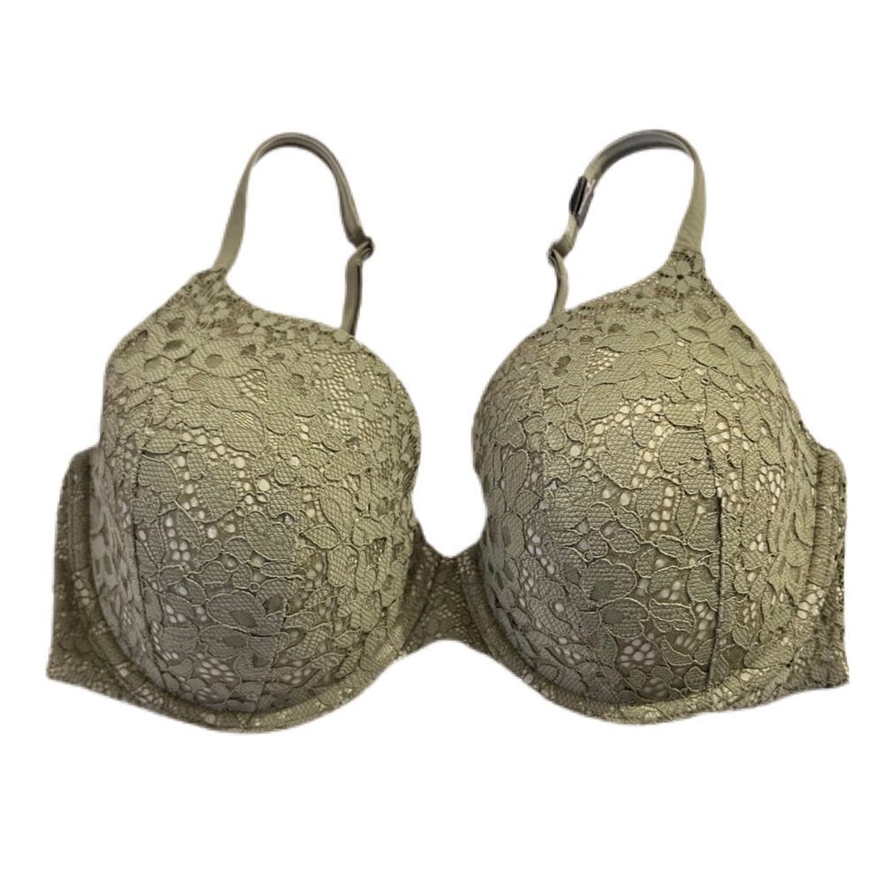 Victoria’s Secret Body by Victorias Lined Perfect Coverage Lace Bra Olive 34DD